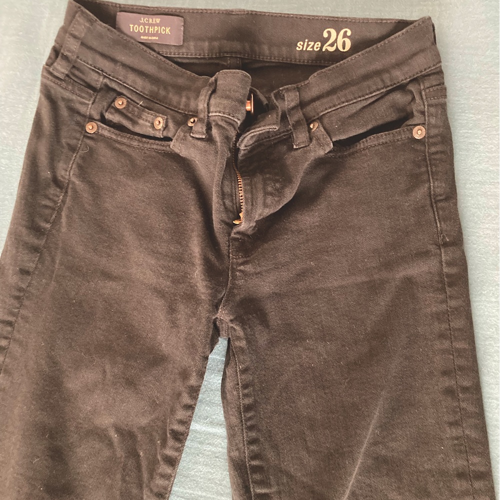 Black JCrew Toothpick Jeans Size 26